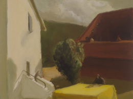 Between the Houses, 2017, 90x80cm, olej na plátně