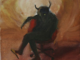 Ďábel, 2015, 35x40 cm, olej na plátně