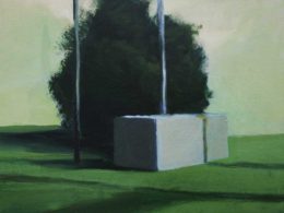 A Cube and a Tree near a Big Structure, 2013, 45x53 cm, oil on canvas*