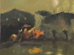 U Rybníka, 2017, 45x50 cm, olej na plátně