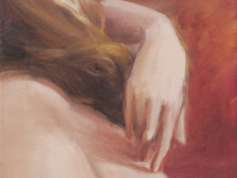 Záda s rukou, 2015, 35x40 cm, olej na plátně