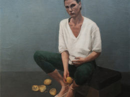 Zuzana after work, 2016, 100x90 cm, oil on canvas